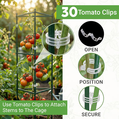3 Pack 41" Square Tomato Cages for Garden - Large Tomato Trellis Stakes