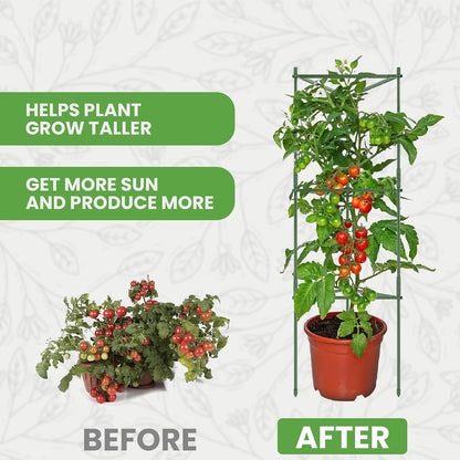 3 Pack 41" Square Tomato Cages for Garden - Large Tomato Trellis Stakes