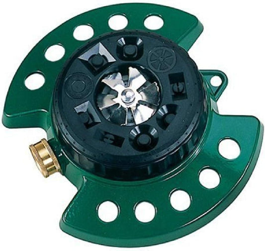 Metal Base, Green 15024 ColorStorm 9-Pattern Turret Sprinkler with Heavy-Duty Meta