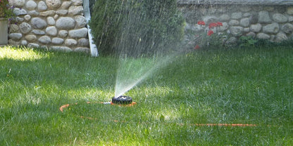 Metal Base, Green 15024 ColorStorm 9-Pattern Turret Sprinkler with Heavy-Duty Meta