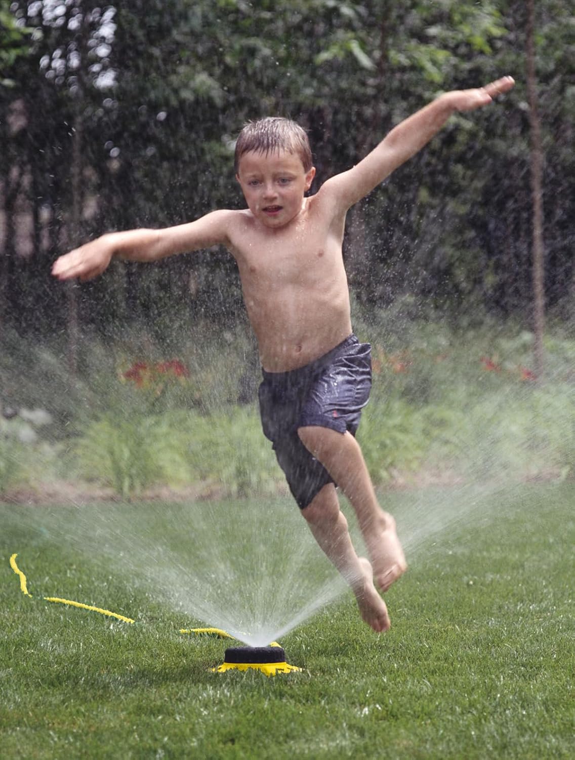 Metal Base, Green 15024 ColorStorm 9-Pattern Turret Sprinkler with Heavy-Duty Meta