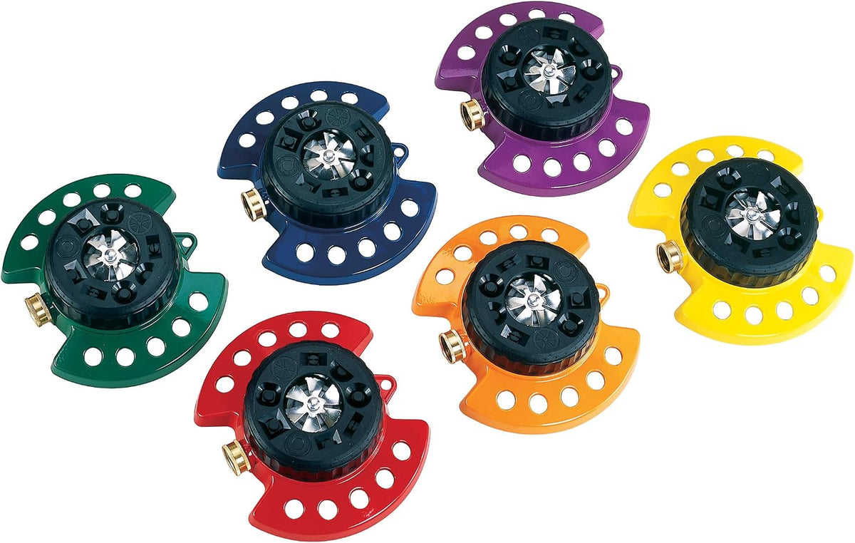 Metal Base, Green 15024 ColorStorm 9-Pattern Turret Sprinkler with Heavy-Duty Meta