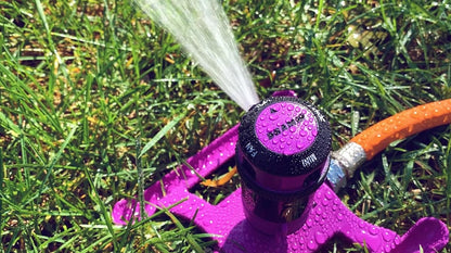 Metal Base, Green 15024 ColorStorm 9-Pattern Turret Sprinkler with Heavy-Duty Meta