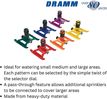 Metal Base, Green 15024 ColorStorm 9-Pattern Turret Sprinkler with Heavy-Duty Meta