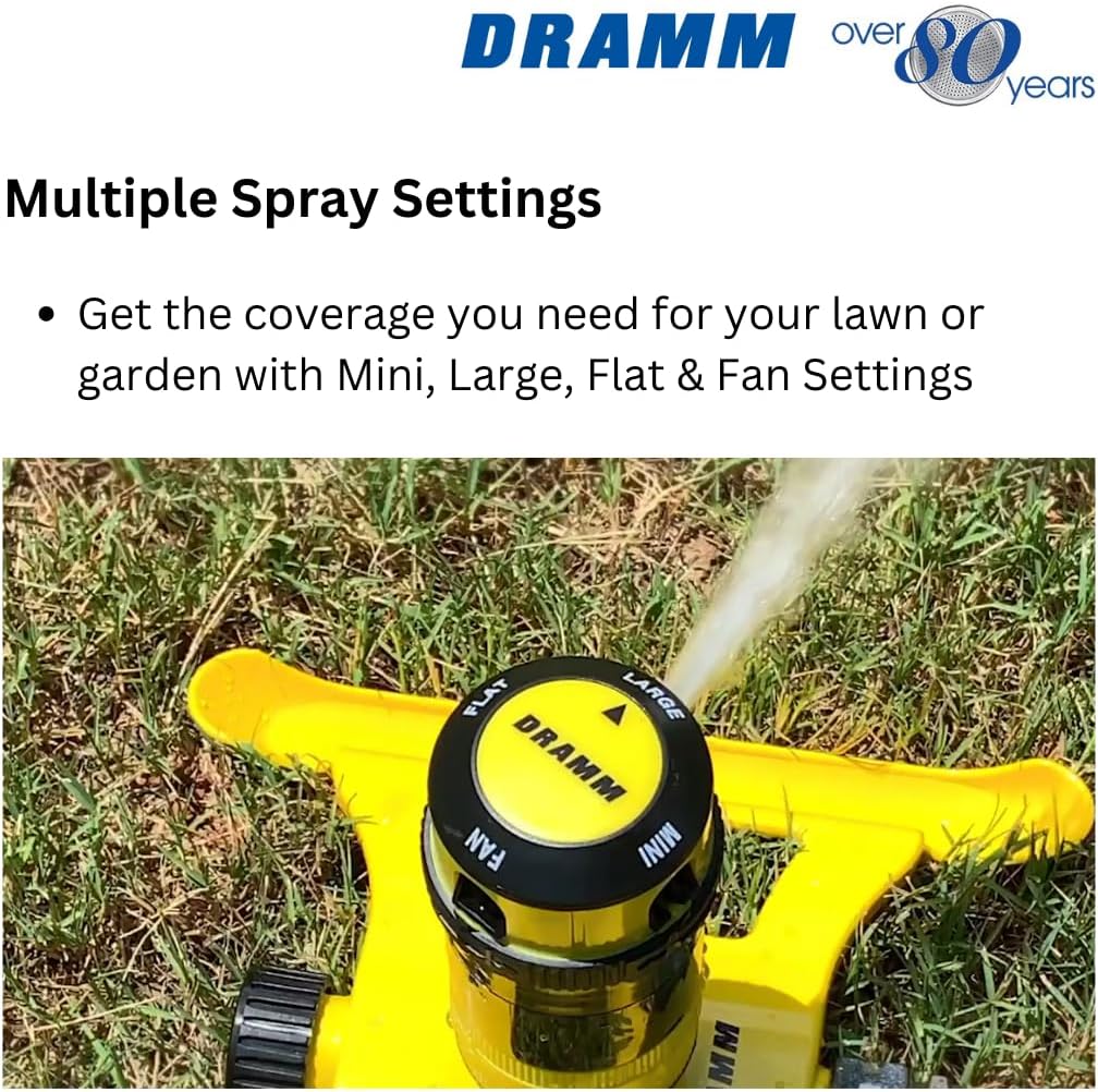 Metal Base, Green 15024 ColorStorm 9-Pattern Turret Sprinkler with Heavy-Duty Meta