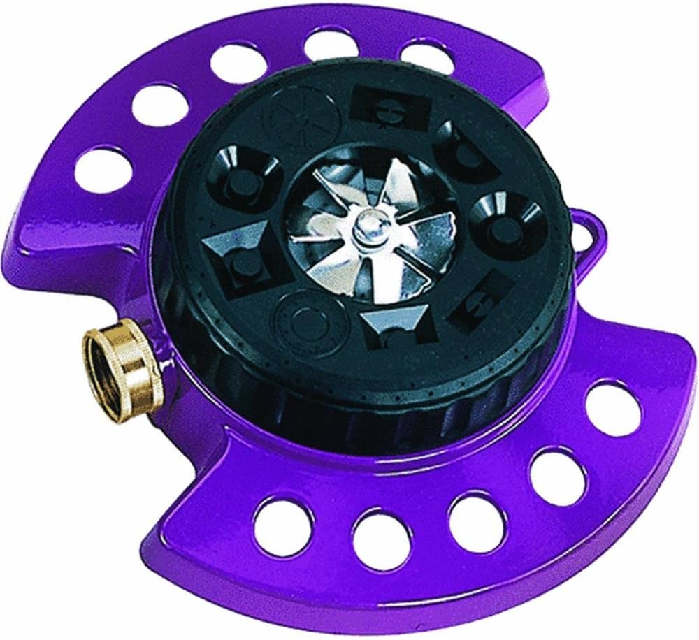 Metal Base, Green 15024 ColorStorm 9-Pattern Turret Sprinkler with Heavy-Duty Meta