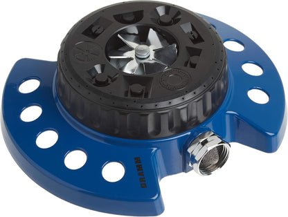 Metal Base, Green 15024 ColorStorm 9-Pattern Turret Sprinkler with Heavy-Duty Meta