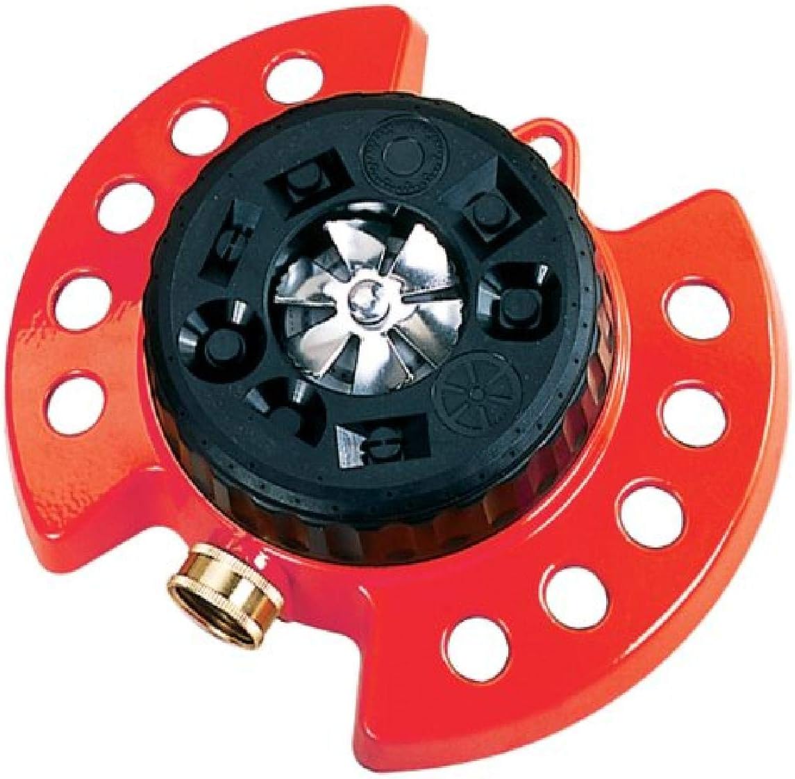 Metal Base, Green 15024 ColorStorm 9-Pattern Turret Sprinkler with Heavy-Duty Meta