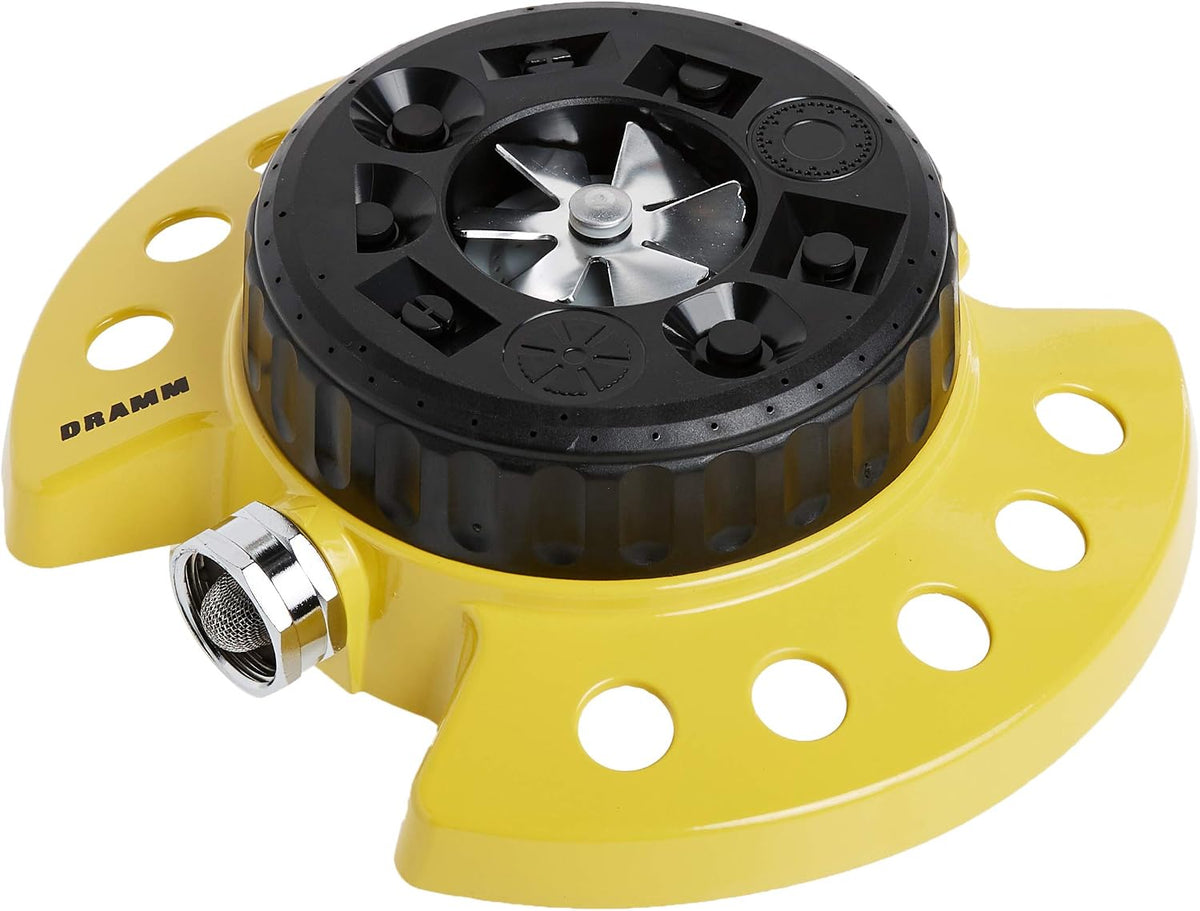 Metal Base, Green 15024 ColorStorm 9-Pattern Turret Sprinkler with Heavy-Duty Meta