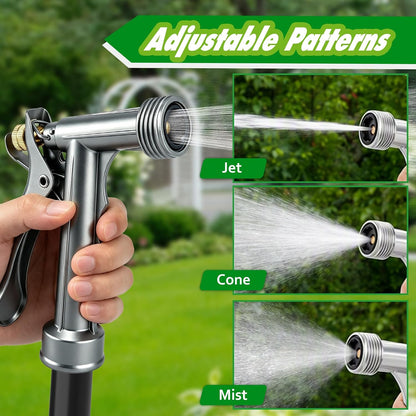 Hose Nozzle 2 Pack, Full Size Pistol Nozzle with Threaded Front