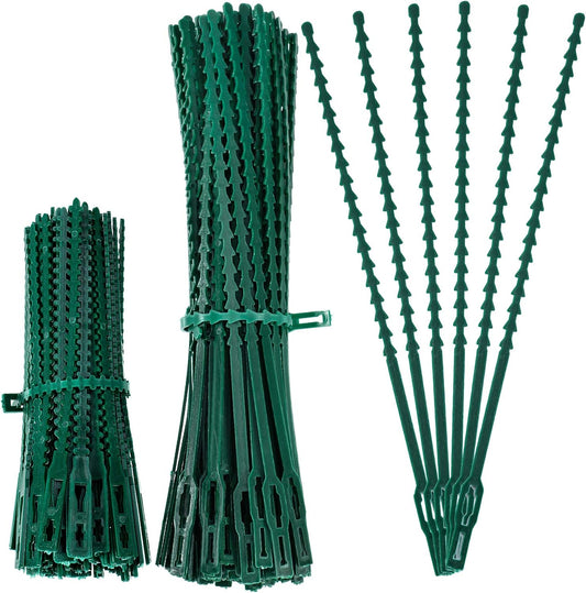 WILLBOND 200 Pieces Adjustable Plant Ties Flexible Garden Plant Ties, Green Multi-Function Sturdy Garden Plant Twist Tie Plastic Garden Ties Plant Support Tree Shrub (13 and 23 cm, Cable Tie)