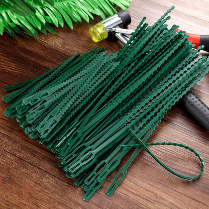 WILLBOND 200 Pieces Adjustable Plant Ties Flexible Garden Plant Ties, Green Multi-Function Sturdy Garden Plant Twist Tie Plastic Garden Ties Plant Support Tree Shrub (13 and 23 cm, Cable Tie)