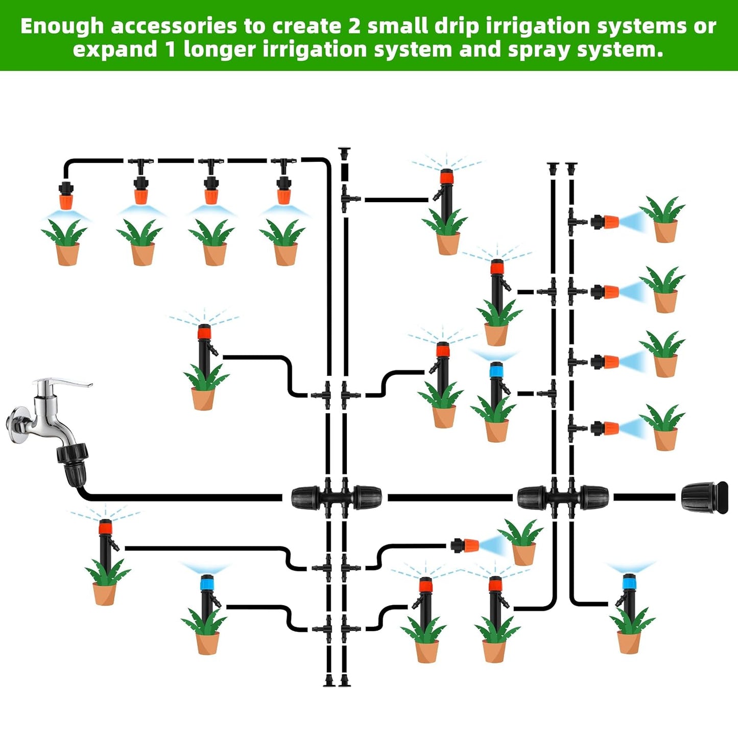 240FT DIY Automatic Drip Irrigation System Kit for Garden