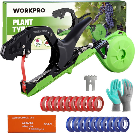 Plant Tying Machine with Gloves & 20 Rolls of Tape & 10,000 Staples