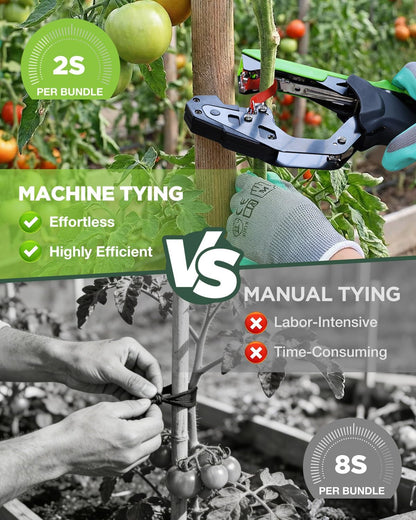 Plant Tying Machine with Gloves & 20 Rolls of Tape & 10,000 Staples