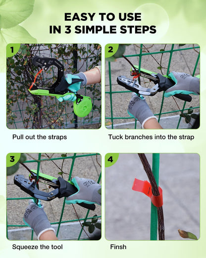 Plant Tying Machine with Gloves & 20 Rolls of Tape & 10,000 Staples