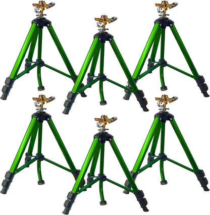Impact Sprinkler on Tripod Base, Tripod Sprinklers with Head, 360 Degree Large Area Irrigation with Extension Legs Flip Locks, Heavy Duty 3/4" Connector for Lawn Yard Garden