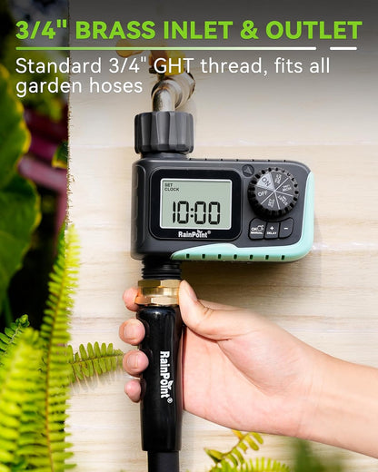 Sprinkler Timer, Programmable Water Timer for Garden Hose, Outdoor Soaker Hose Timed with Rain Delay/Manual/Automatic Watering System, Digital Irrigation for Yard, Lawn, 1 Outlet