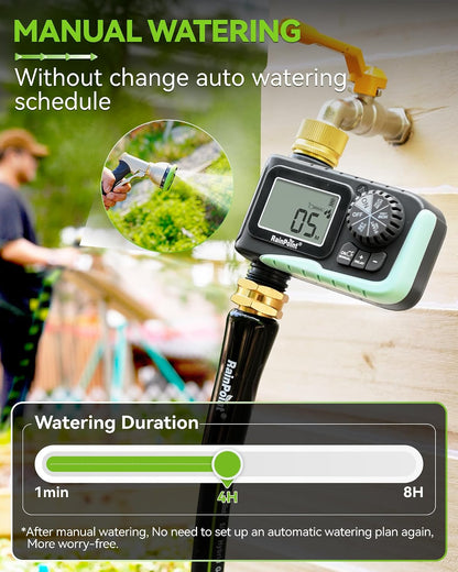 Sprinkler Timer, Programmable Water Timer for Garden Hose, Outdoor Soaker Hose Timed with Rain Delay/Manual/Automatic Watering System, Digital Irrigation for Yard, Lawn, 1 Outlet
