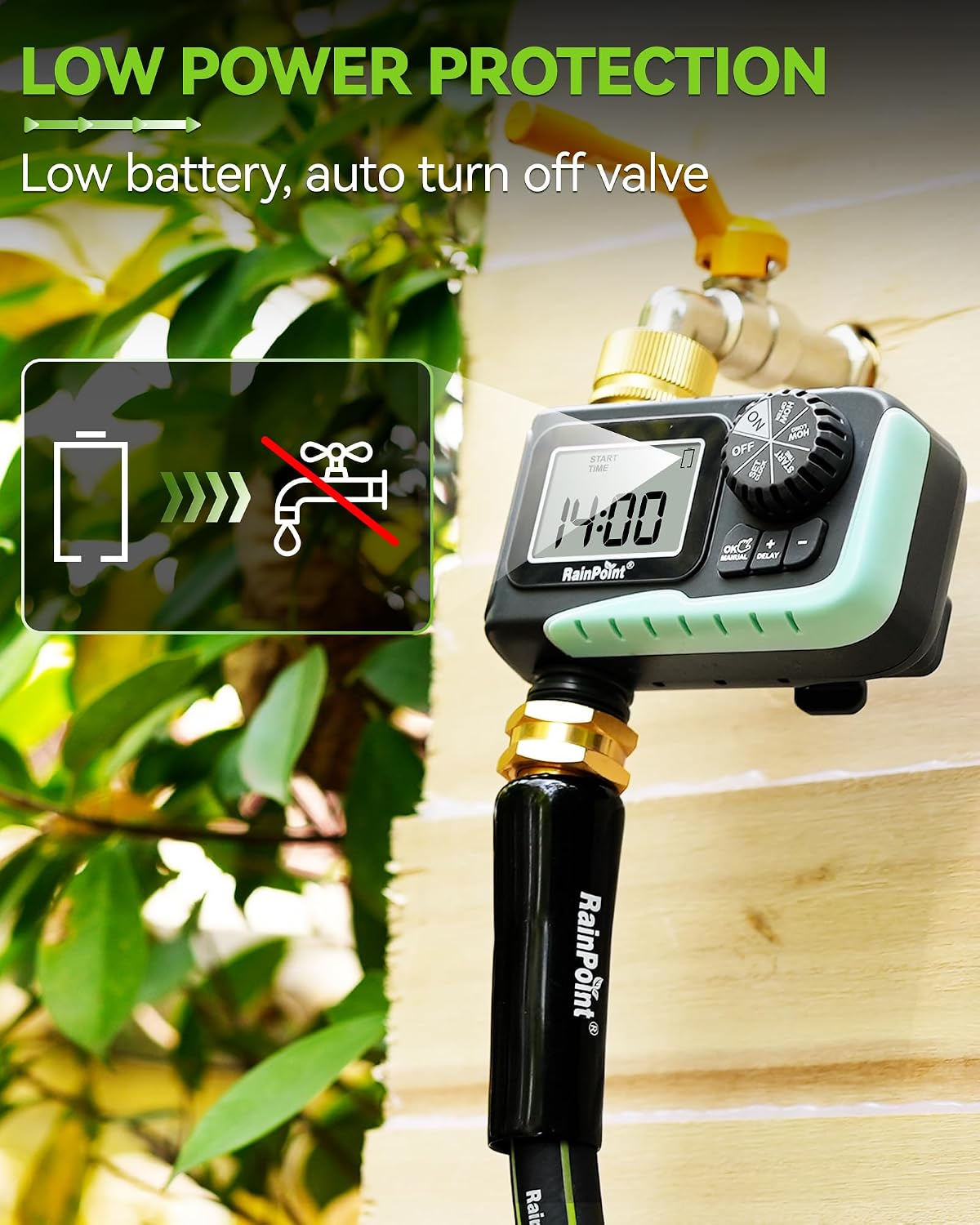 Sprinkler Timer, Programmable Water Timer for Garden Hose, Outdoor Soaker Hose Timed with Rain Delay/Manual/Automatic Watering System, Digital Irrigation for Yard, Lawn, 1 Outlet
