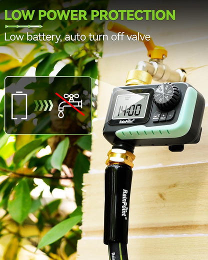 Sprinkler Timer, Programmable Water Timer for Garden Hose, Outdoor Soaker Hose Timed with Rain Delay/Manual/Automatic Watering System, Digital Irrigation for Yard, Lawn, 1 Outlet