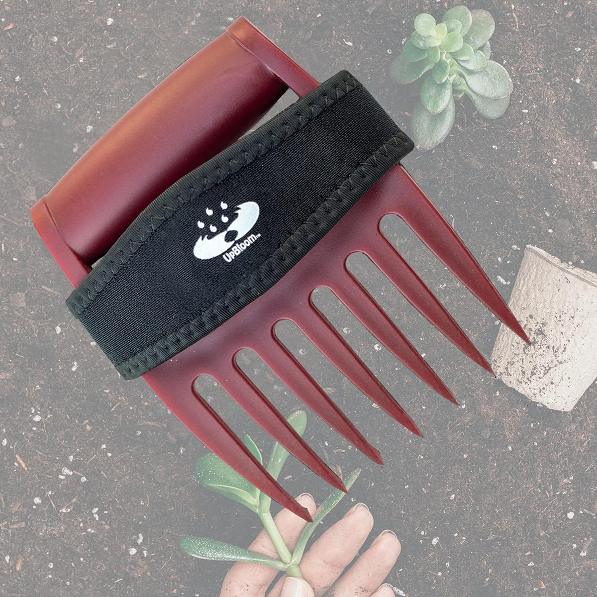 Garden Hand Cultivator Includes 2 Pairs of Spandex Gardening Gloves - ergonomically Designed to rake, dig, Weed, Plant, Aerate and Cultivate Vegetable and Flower beds (Small)