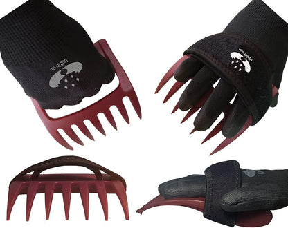 Garden Hand Cultivator Includes 2 Pairs of Spandex Gardening Gloves - ergonomically Designed to rake, dig, Weed, Plant, Aerate and Cultivate Vegetable and Flower beds (Small)