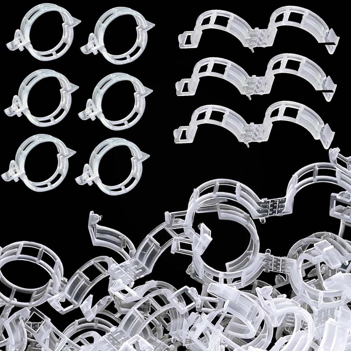 Plant Support Clips, 100 Pcs Tomato Clips, Plastic Trellis Clips, Grape Vine Tomato Vine Vegetables Plants Garden Support Clips to Grow Upright Makes Plants Healthier