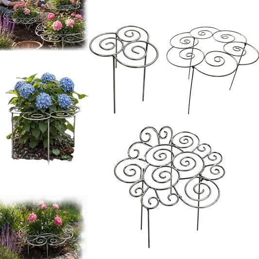 Metal Plant Support Ring for Garden, 2026 New Peony Cage Stand, Indoor Pots, Flower Hoop, Decorative Grow Through Rings, Heavy-Duty Flower Support Frame, Outdoor Orchid Clip (All)