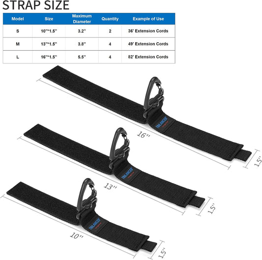 Heavy Duty Storage Straps, Cord Organizer and Hanger (10-Pack)