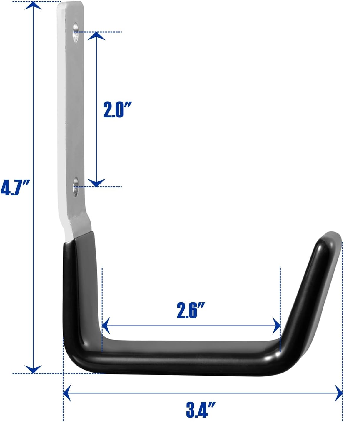 Heavy Duty Steel Garage Hooks,Garage Storage Utility Hooks,Anti-Slip Garage Hooks,Garage Garden Tool Organizer,Steel Wall Mount Hooks, Garden Hose Hanger, Garden J Hooks (Small-2PC)