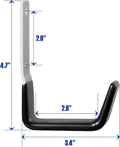 Heavy Duty Steel Garage Hooks,Garage Storage Utility Hooks,Anti-Slip Garage Hooks,Garage Garden Tool Organizer,Steel Wall Mount Hooks, Garden Hose Hanger, Garden J Hooks (Small-2PC)