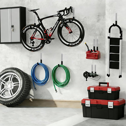 Heavy Duty Steel Garage Hooks,Garage Storage Utility Hooks,Anti-Slip Garage Hooks,Garage Garden Tool Organizer,Steel Wall Mount Hooks, Garden Hose Hanger, Garden J Hooks (Small-2PC)