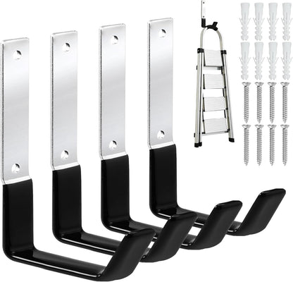 Heavy Duty Steel Garage Hooks,Garage Storage Utility Hooks,Anti-Slip Garage Hooks,Garage Garden Tool Organizer,Steel Wall Mount Hooks, Garden Hose Hanger, Garden J Hooks (Small-2PC)