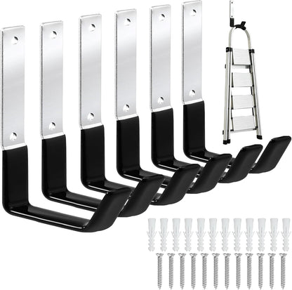 Heavy Duty Steel Garage Hooks,Garage Storage Utility Hooks,Anti-Slip Garage Hooks,Garage Garden Tool Organizer,Steel Wall Mount Hooks, Garden Hose Hanger, Garden J Hooks (Small-2PC)