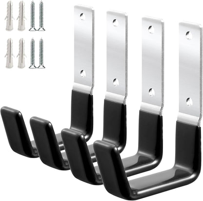 Heavy Duty Steel Garage Hooks,Garage Storage Utility Hooks,Anti-Slip Garage Hooks,Garage Garden Tool Organizer,Steel Wall Mount Hooks, Garden Hose Hanger, Garden J Hooks (Small-2PC)