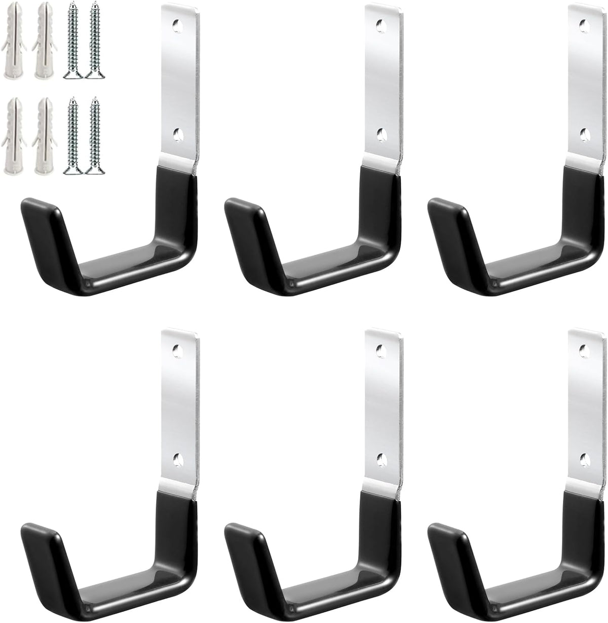 Heavy Duty Steel Garage Hooks,Garage Storage Utility Hooks,Anti-Slip Garage Hooks,Garage Garden Tool Organizer,Steel Wall Mount Hooks, Garden Hose Hanger, Garden J Hooks (Small-2PC)