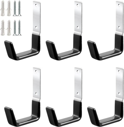 Heavy Duty Steel Garage Hooks,Garage Storage Utility Hooks,Anti-Slip Garage Hooks,Garage Garden Tool Organizer,Steel Wall Mount Hooks, Garden Hose Hanger, Garden J Hooks (Small-2PC)