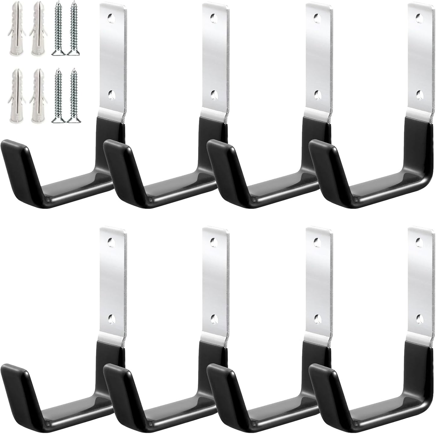 Heavy Duty Steel Garage Hooks,Garage Storage Utility Hooks,Anti-Slip Garage Hooks,Garage Garden Tool Organizer,Steel Wall Mount Hooks, Garden Hose Hanger, Garden J Hooks (Small-2PC)