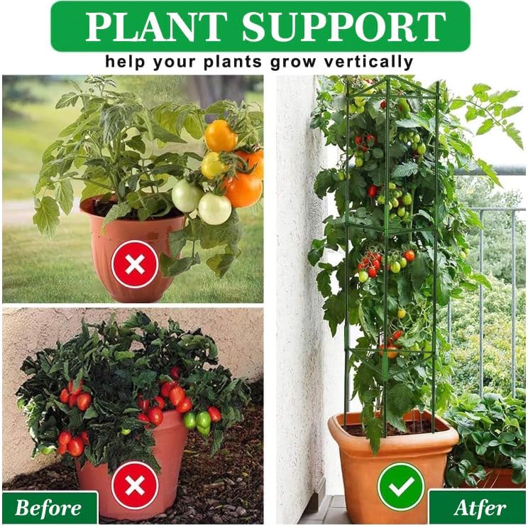 4Pack Tomato Cage for Garden, 50.2Inch Plant Support Garden Stakes