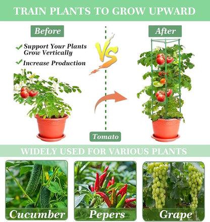 4Pack Tomato Cage for Garden, 50.2Inch Plant Support Garden Stakes