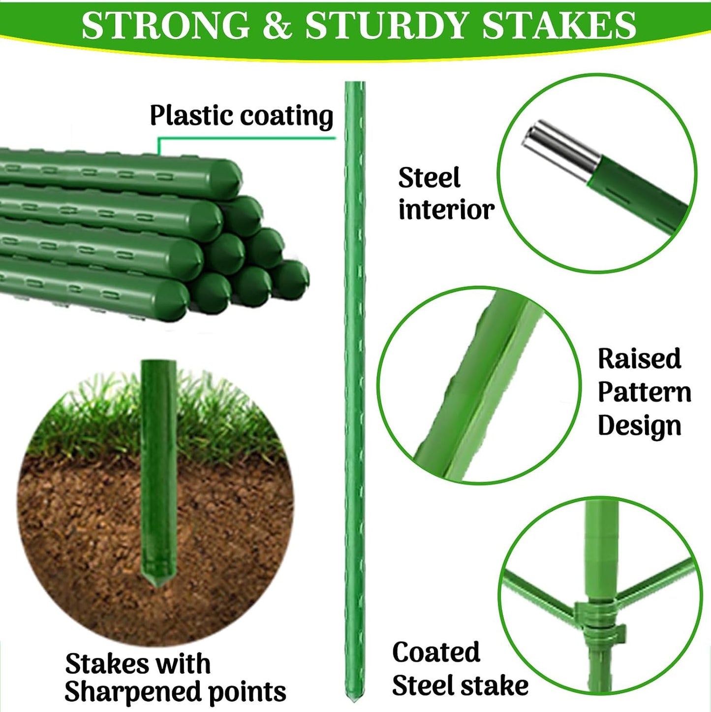 4Pack Tomato Cage for Garden, 50.2Inch Plant Support Garden Stakes