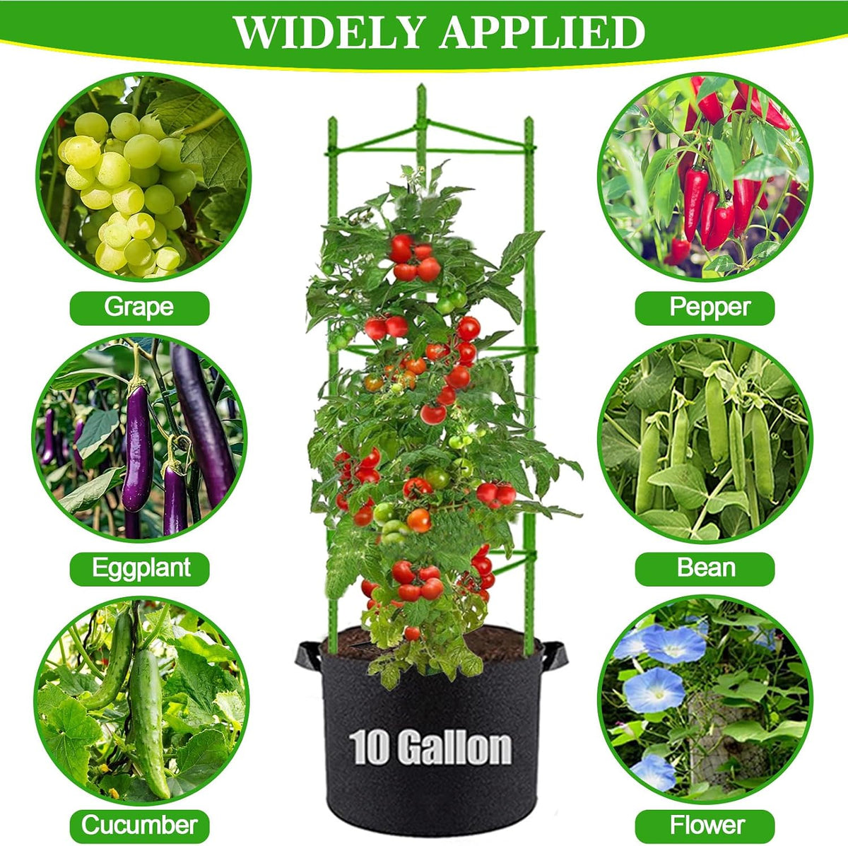 4Pack Tomato Cage for Garden, 50.2Inch Plant Support Garden Stakes