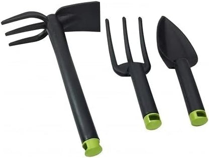 Garden Hand Tool Set 3 Piece - Gardening Kit - Cultivator, Hand Trowel, Hoe and Hand Tiller, Outdoor Gardening Tools Gift for Women, Men and Children
