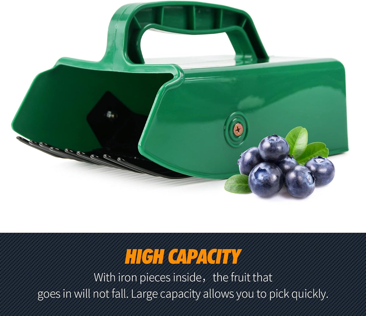 Berry Picker Scoop with Metal Comb, Ergonomic Handle Blueberry Harvester