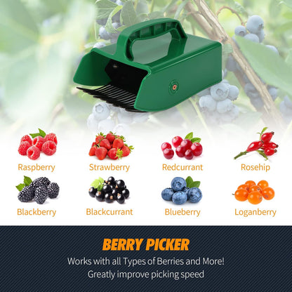 Berry Picker Scoop with Metal Comb, Ergonomic Handle Blueberry Harvester