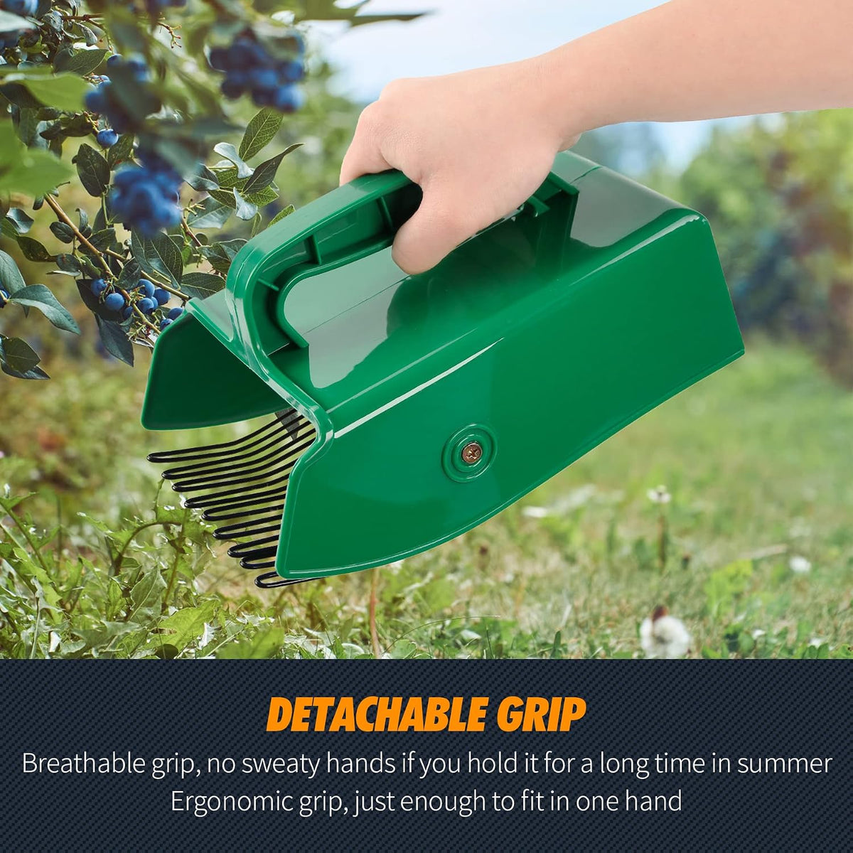 Berry Picker Scoop with Metal Comb, Ergonomic Handle Blueberry Harvester