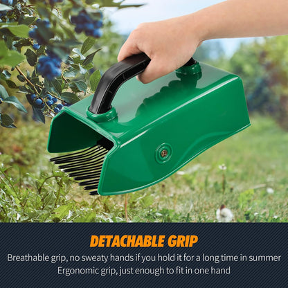 Berry Picker Scoop with Metal Comb, Ergonomic Handle Blueberry Harvester