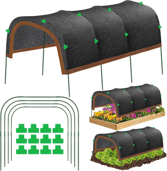 79"x40" Upgraded Garden Shade Kit, 75% Garden Shade Cloth with 11mm Hoops