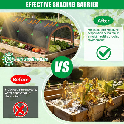 79"x40" Upgraded Garden Shade Kit, 75% Garden Shade Cloth with 11mm Hoops